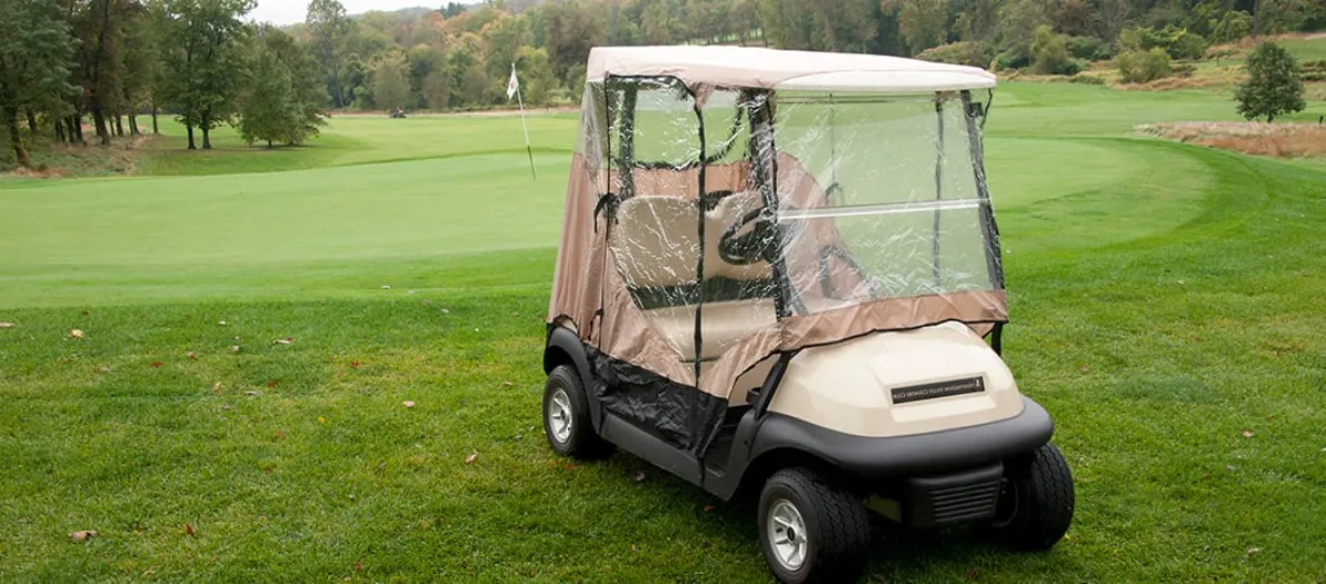 a golf cart having golf cart cover