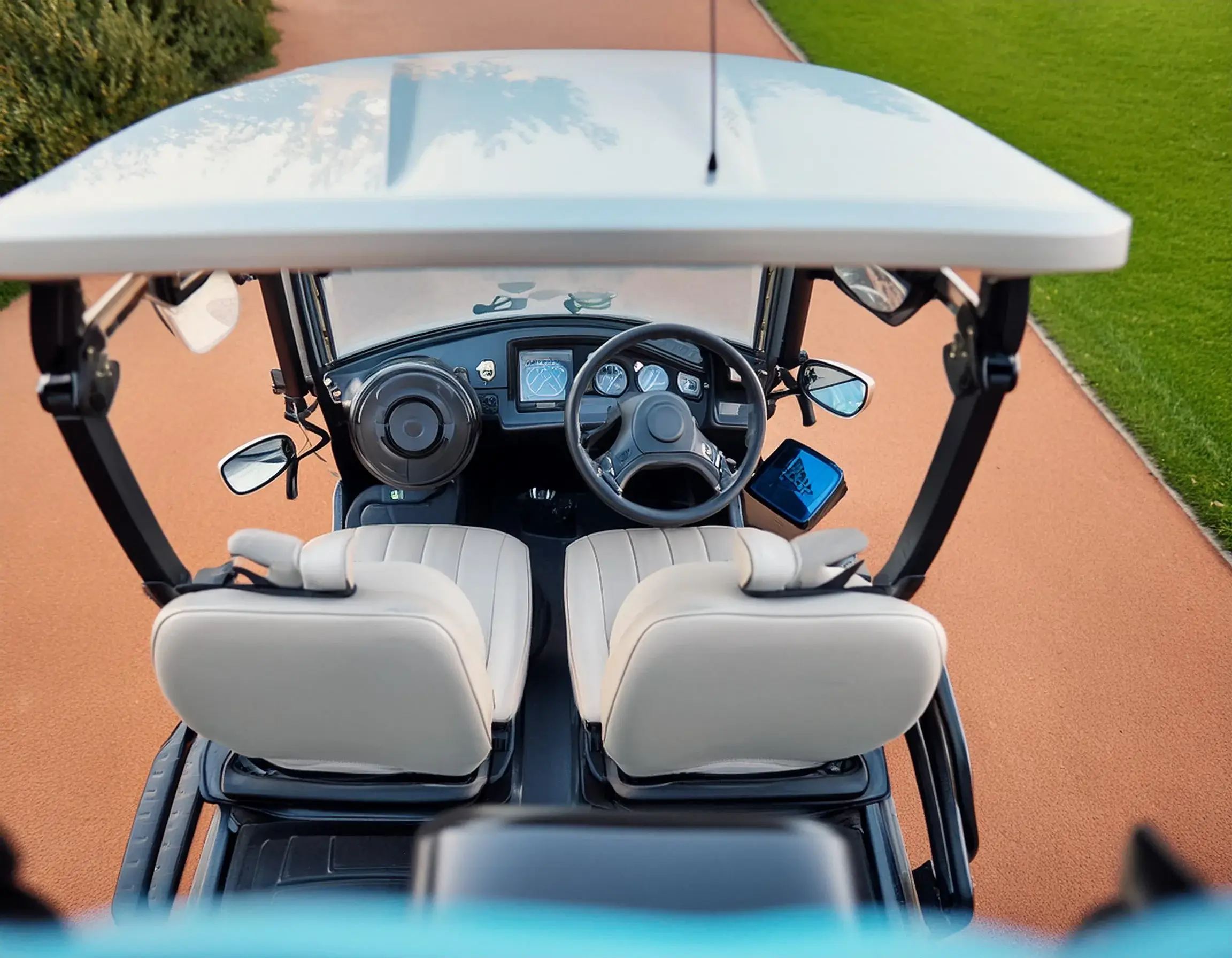 golf car with safe accessories