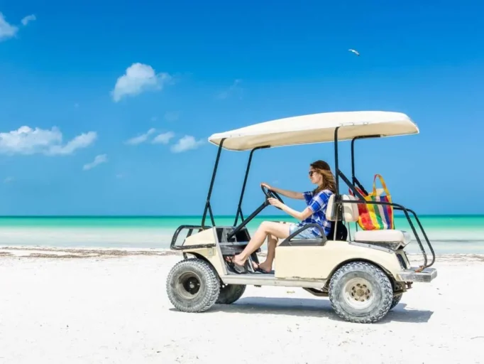 golf carts used in beach